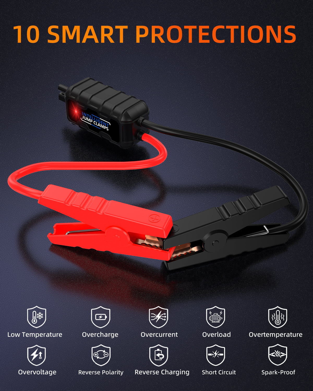 8000A Portable Car Battery Jump Starter with Air Compressor, 160 PSI | 12V Jump Box for All Gas/12L Diesel, Force Start, Auto Shut-Off Tire Inflator, 65W PD Fast Charging, 800-Lumen LED Flashlight